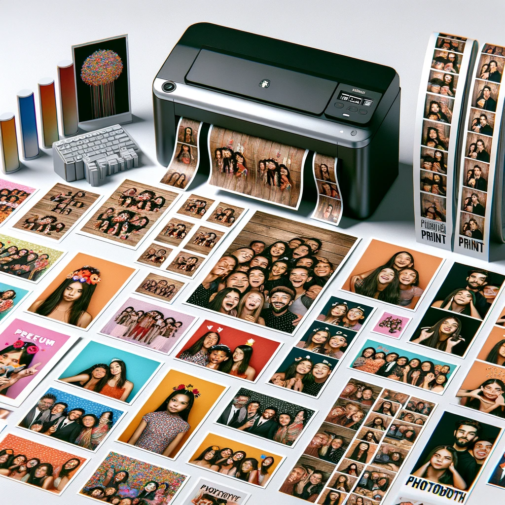 Photo d'impression au formats variés sur une imprimante photobooth