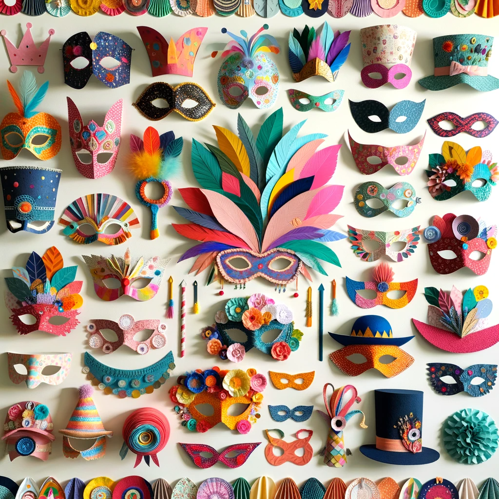 Masques et chapeaux en papier ou en tissu