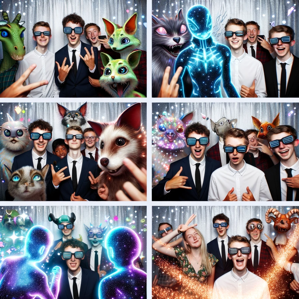 Photo des fonctionnalités de réalité augmentée sur certaines imprimantes photobooth