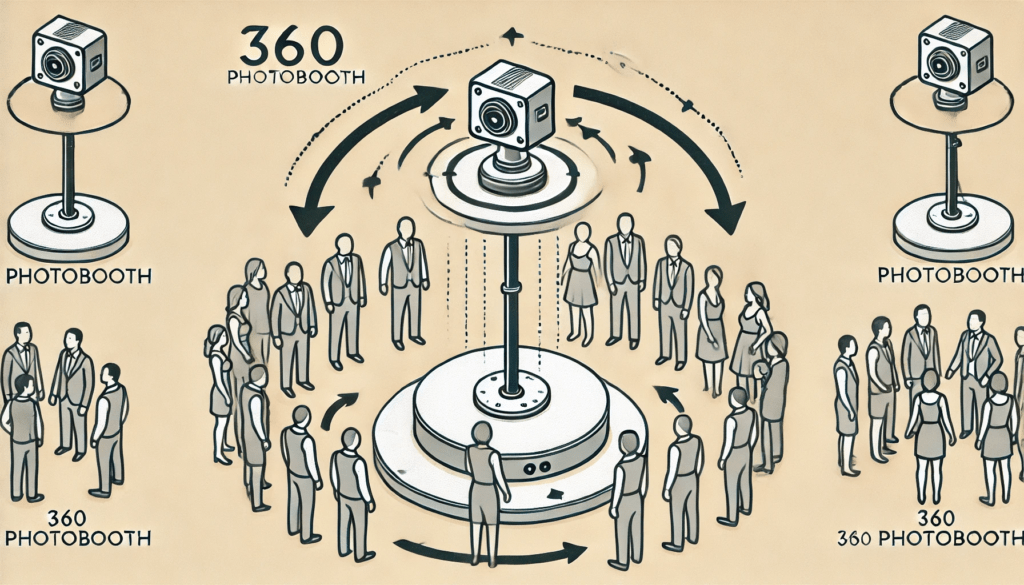 Schéma du fonctionnement d'un photobooth 360