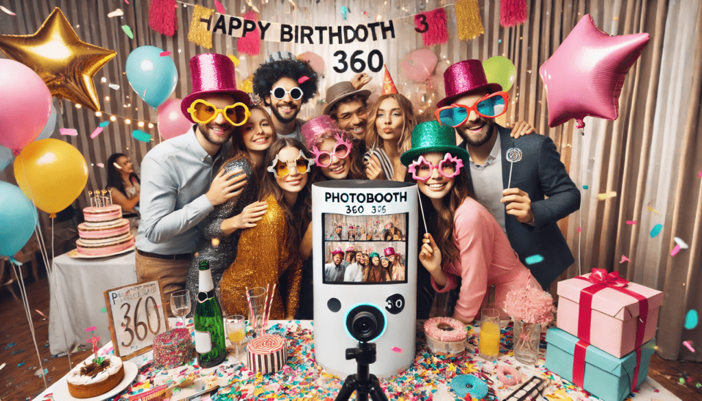 Photobooth 360 à une fête d'anniversaire